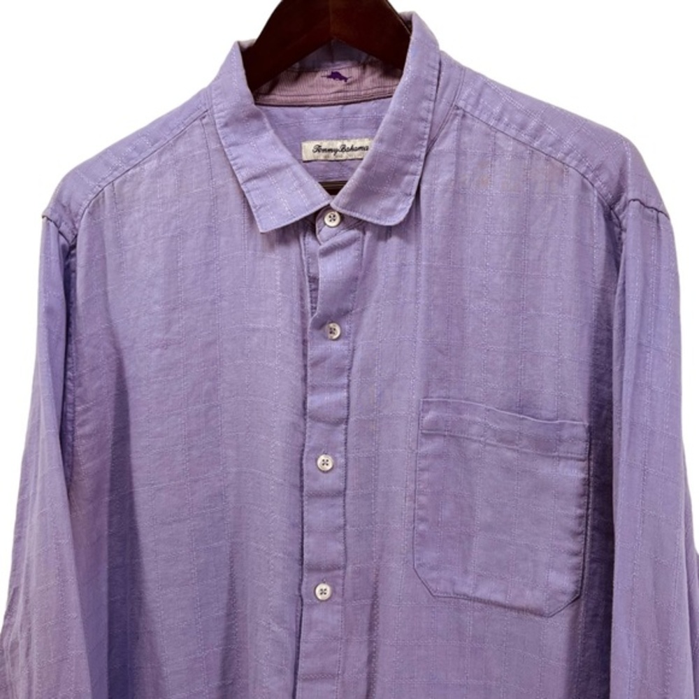 Tommy Bahama Mens 100% Linen (soft) Button Down Shirt Purple XXL 10633
